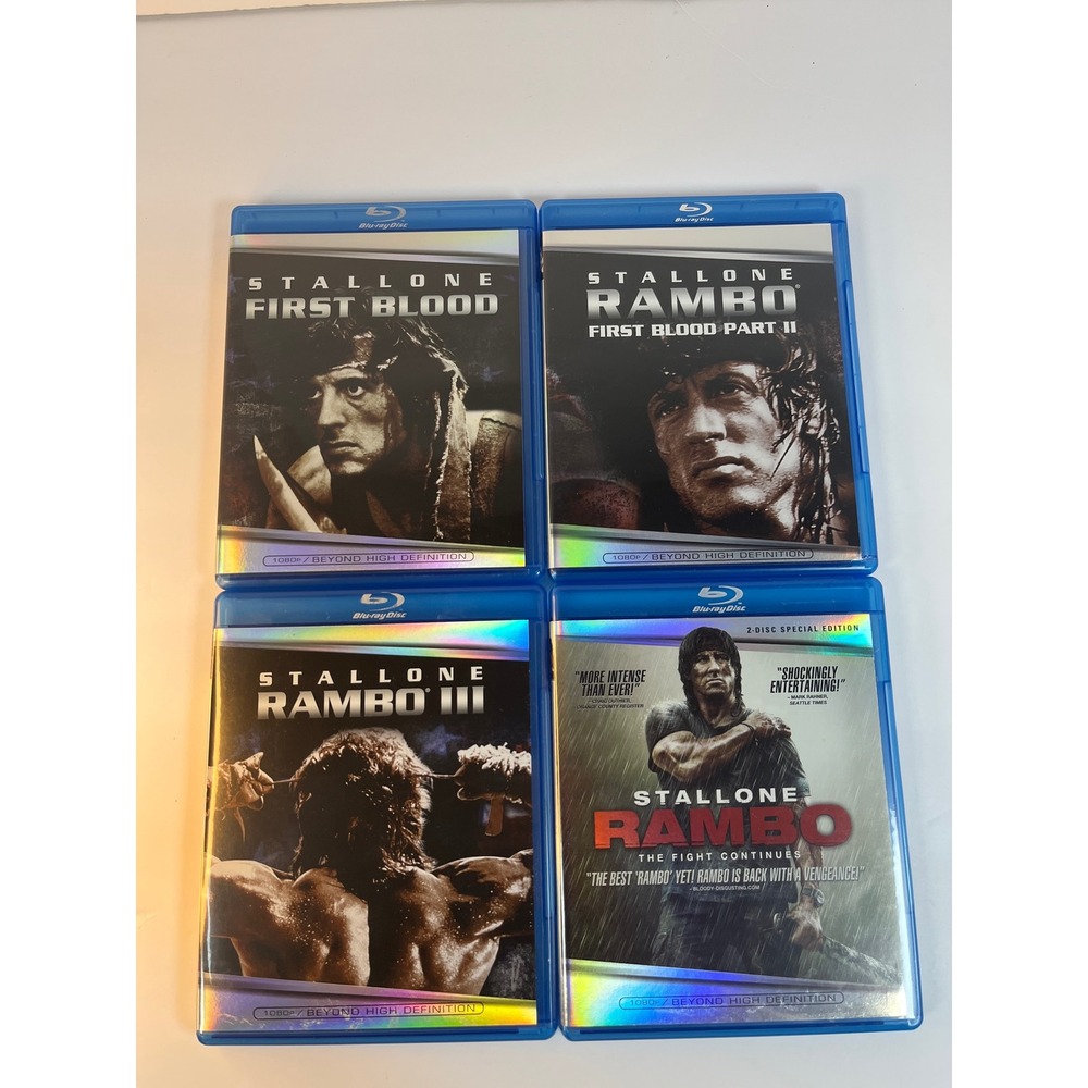 Rambo 1-4 Blu-ray Collection First Blood Part II III 2008 Stallone 4-Disc Set